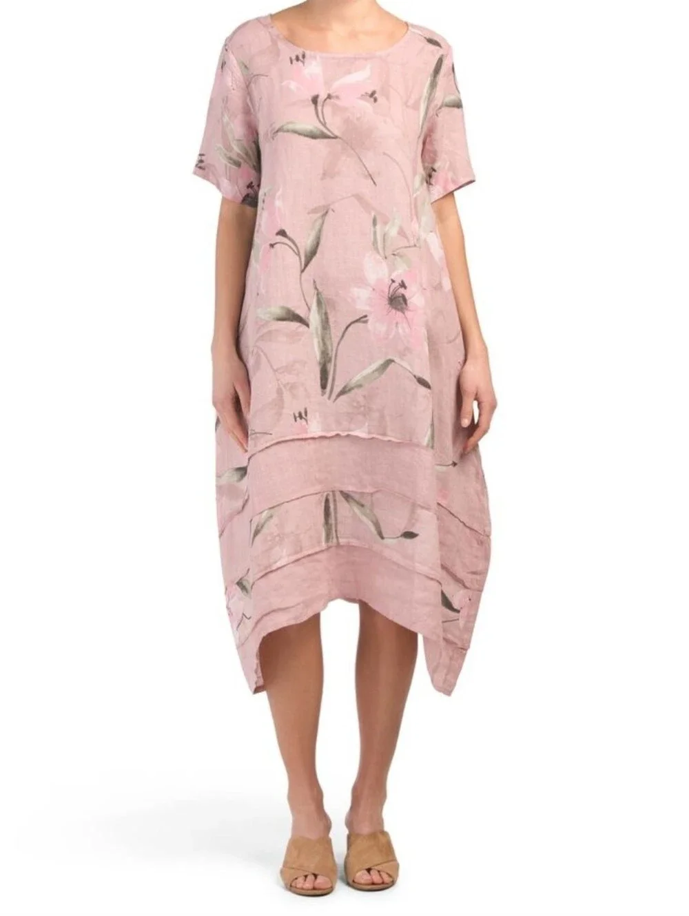 Alessia Pacini Floral Flax Linen Dress - Picture 8 of 9